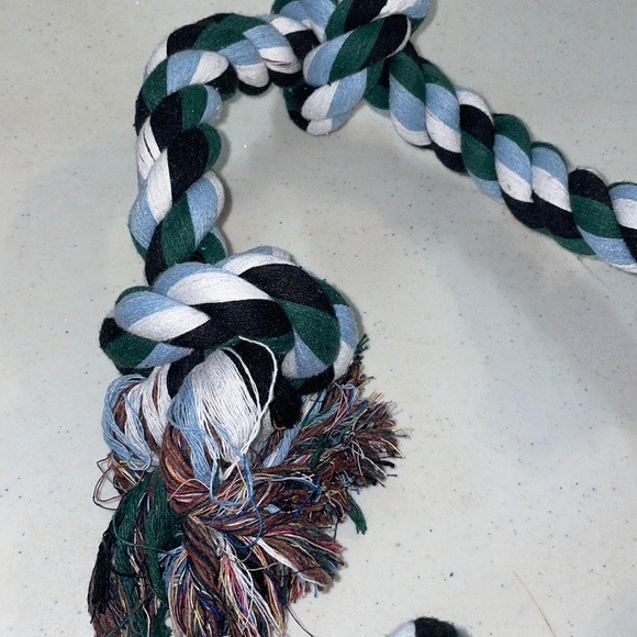 🎉HP🎉NWOT Large Dog 5 Knot Rope Toy Blue & Green - Picture 2 of 3